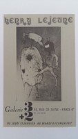 Affiche pour l'exposition <strong><em>Henry Lejeune</em></strong>, à la Galerie 3 + 2 (Paris), du 13 janvier au 8 fevrier 1977